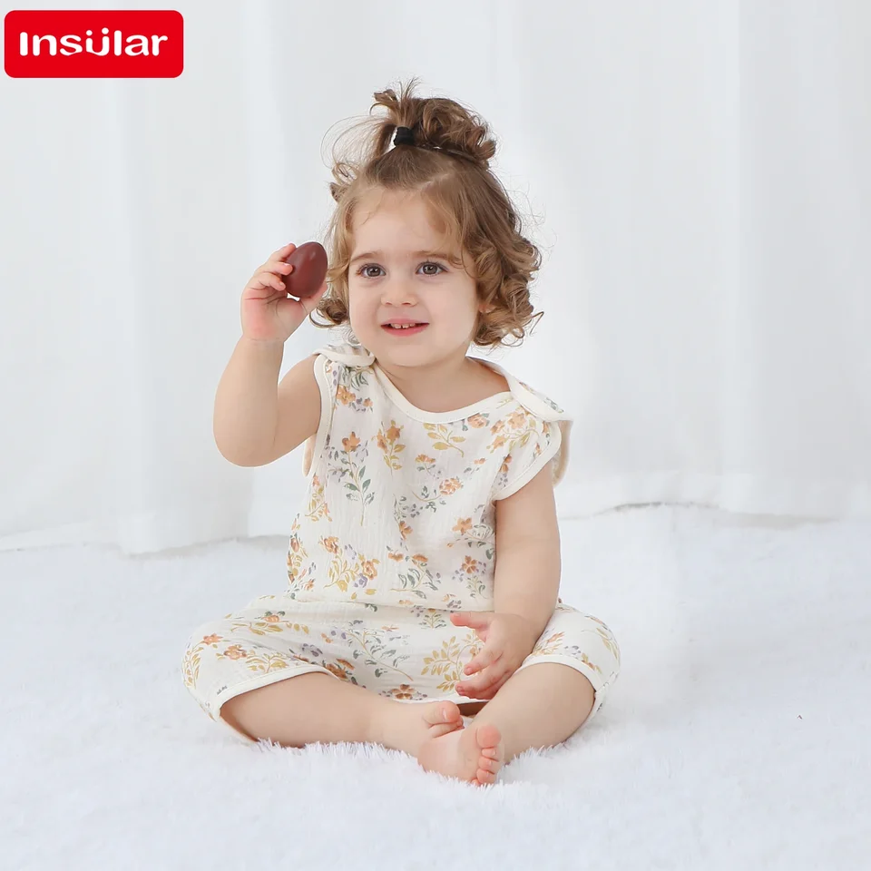 Novonarodený 100% bavlnená bábätká Bodysuit Spring Baby Summer Girl Pyžama Romper Soft Swestus Cartoon Sleepet Sleepet Clowsety 0 až 9 mesiacov
