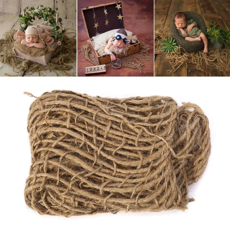 Novorodenecká fotografia Prop Chunky pytlovina Net Hessian Jute Pozadie prikrývka Photograph