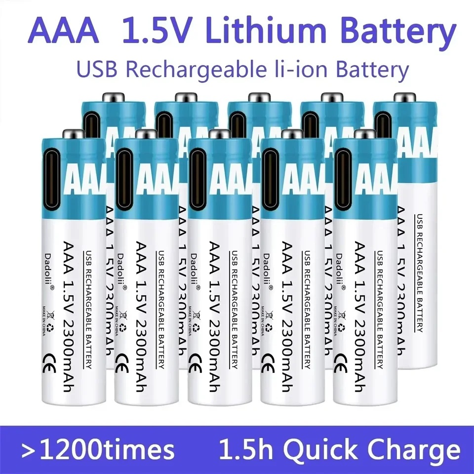 NOVÁ 1,5 V AAA Nabíjateľná batéria 2300 mAh Nabíjanie batérie AAA Littium Poltium Polymér