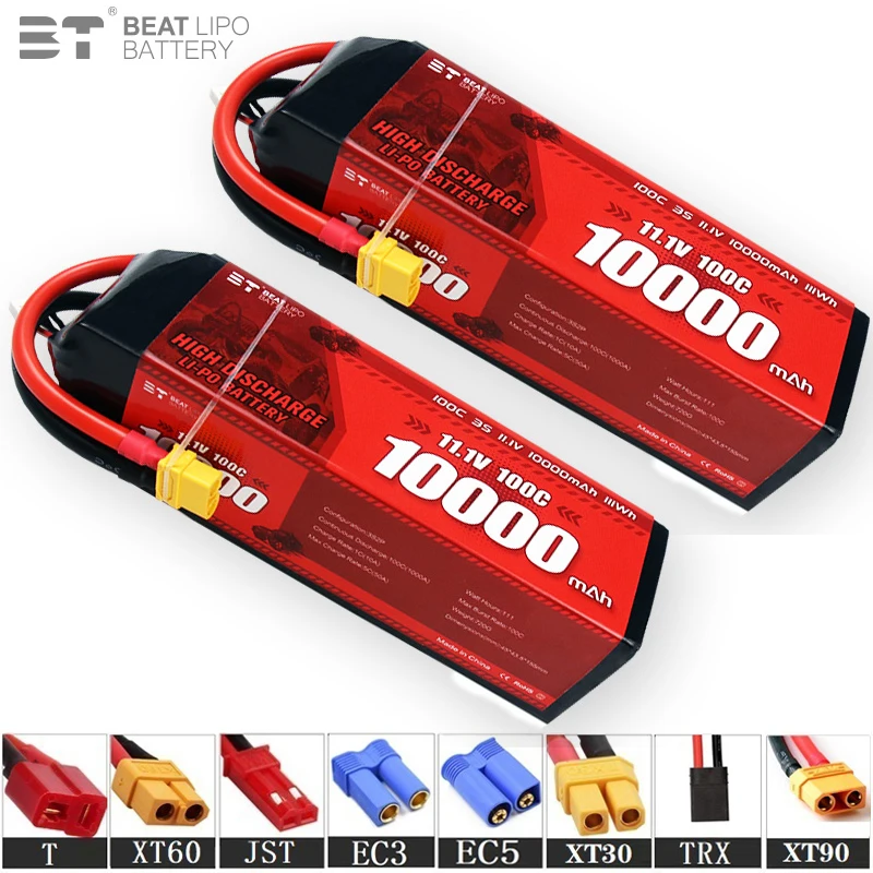 Nová 11,1 V 10000 mAh 100C LiPa batéria pre RC QuadCopter Helikoptéry Autá lode Drony náhradné diely 3S Nabíjateľná batéria