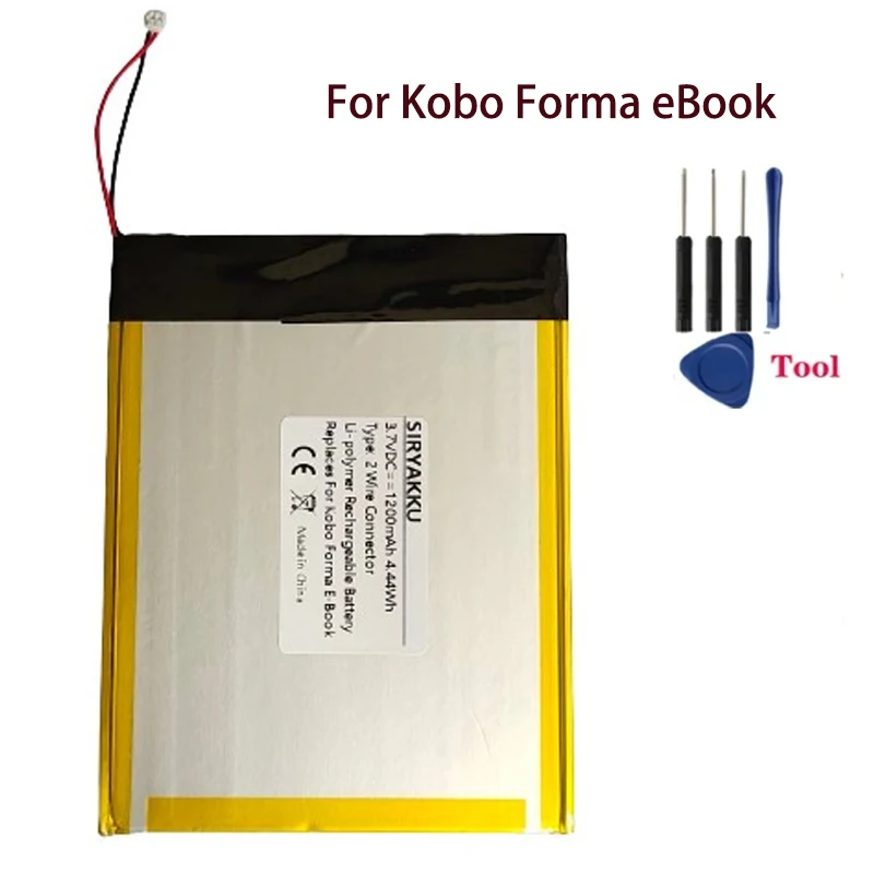 Nová 3,7 V 1200 mAh Nabíjateľná batéria Li-Polymer pre ebook Kobo Forma + Nástroje zadarmo