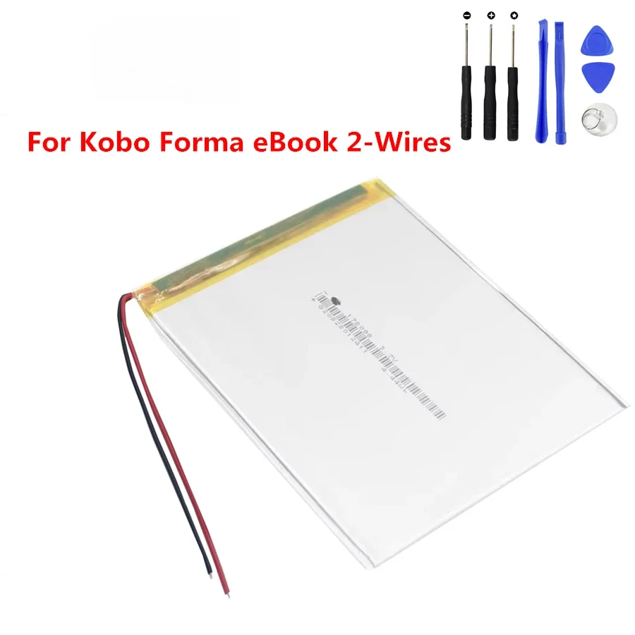 Nová 3,7 V 1200 mAh vysoká kapacita Li-Polymer batéria pre Kobo Aura One pre Kobo Forma Ebook 2 drôty + Nástroje