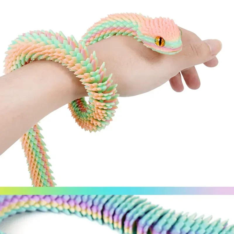 Nová 30 cm 3D tlačená hadová dekorácia sfarbenie masti Movinné zvieratá Decor Decor Office Table Funny Snake Rok ornament socha