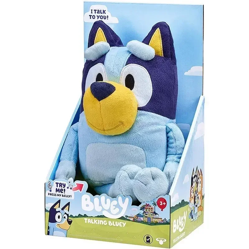 Nová 30 cm Bluey Family Bingo Dog Hudobná zvuky a spieva plyšová bábika Bluey Kawaii Karika