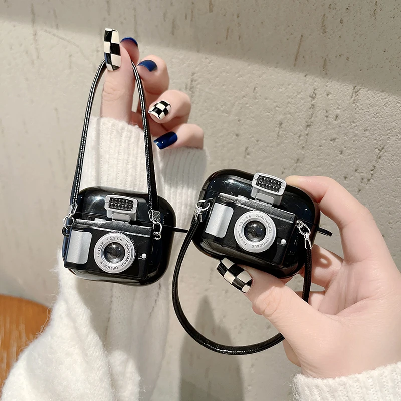 Nová 3D fotoaparát môže rozsvietiť puzdro slúchadiel pre AirPods Pro 2 Case Soft Silikone Bluetooth Cover pre slúchadlá pre AirPods 1 2 3 Coque