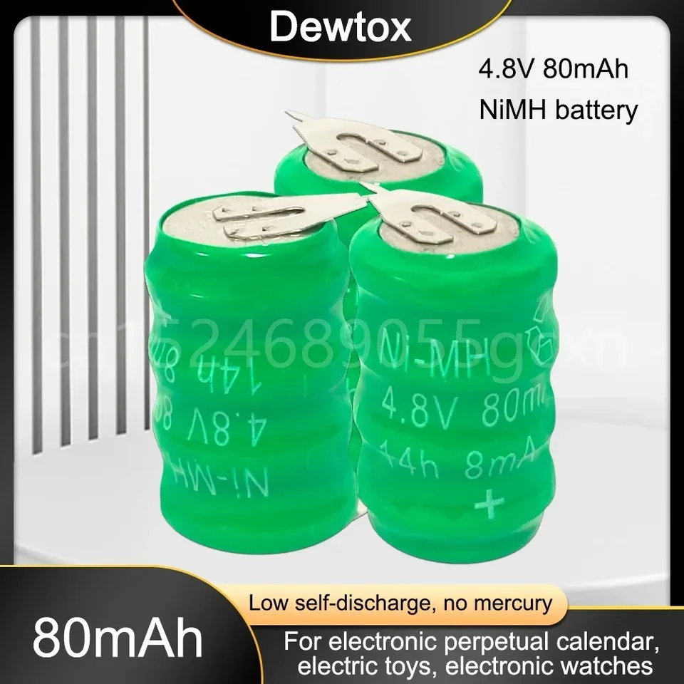 Nová 4,8 V 80 mAh Ni-MH Ni MH Nabíjateľná batéria pre Solar Energy PLC Data Backup Bunk