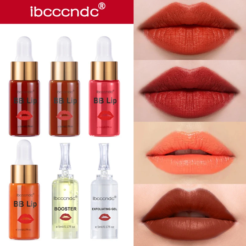 Nová 5 ml BB Lip Serum Starter Kit Semi Permanentná žiara ampoule lesklý pigment sfarbenia zvlhčujúcich pier starostlivosť o pleť