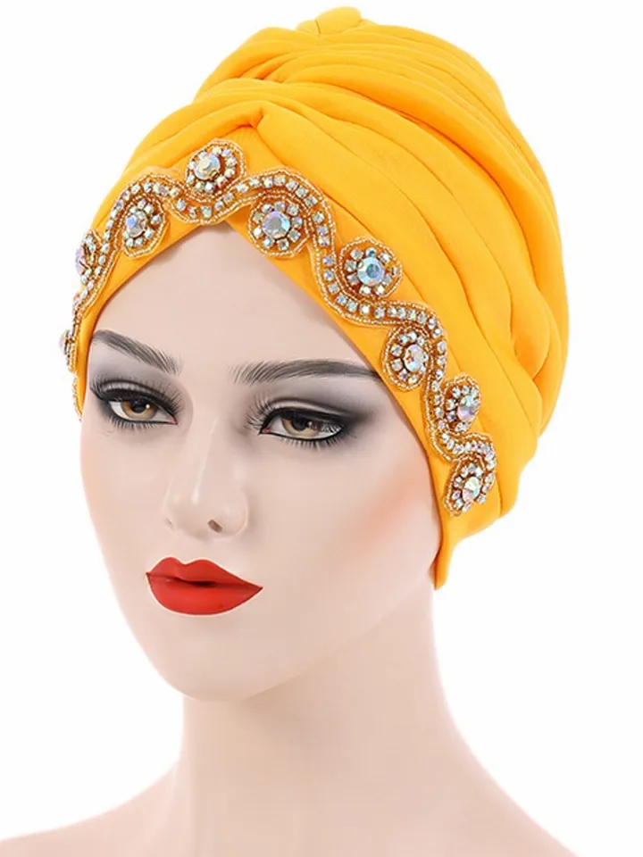 Nová africká auto gele headtie nigérijská svadba gele moslimská turbanová čiapka arabská indická klobúk Žena hlava zabalí Turbante majer