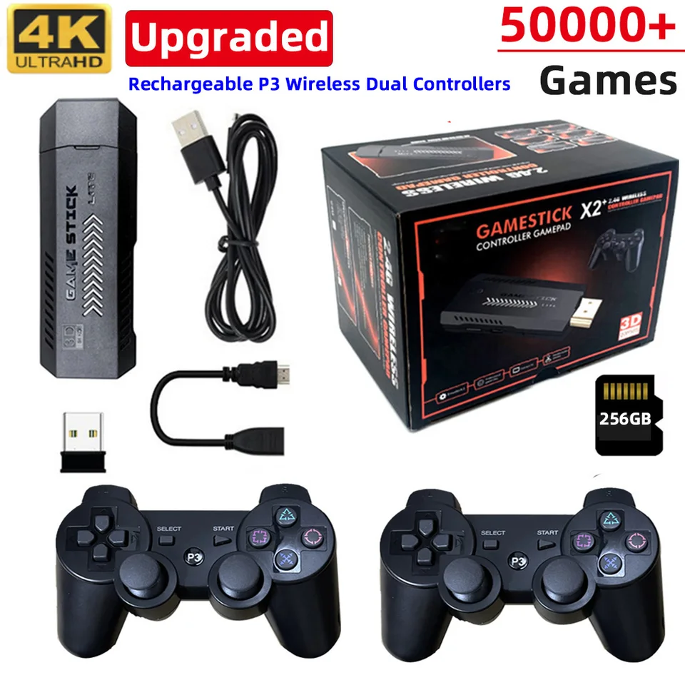 Nová aktualizácia X2 Plus videohra Console Console P3 Nabíjateľná 2,4G Wireless Double Controller Retro Games pre PSP PS1 FC Boy Gift