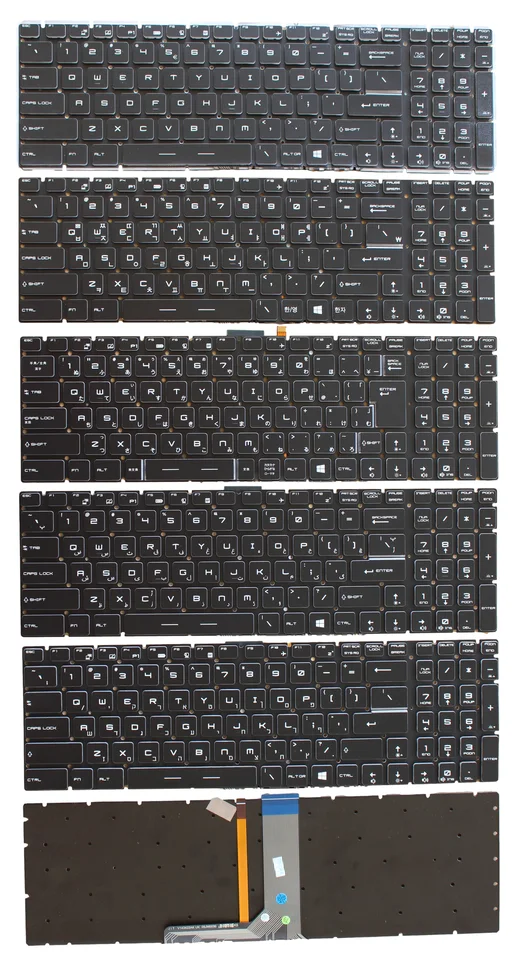 Nová americká/arabská/kórejská/japonská/hebrejská klávesnica pre MSI GS60 GT72 GT73VR GS63VR GL62 GE62 WS60 GS70 GT62