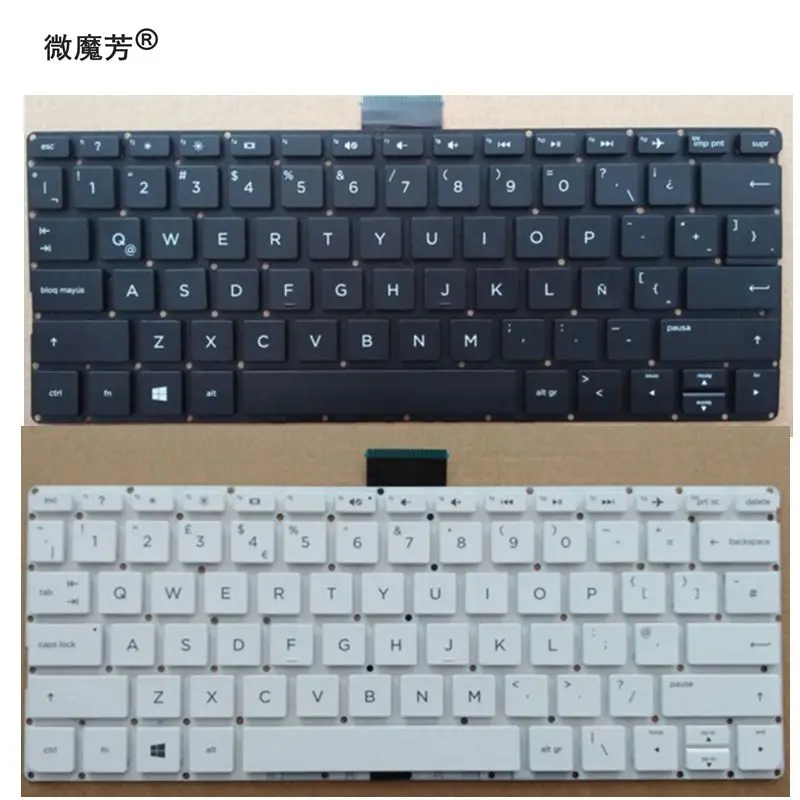 Nová anglická klávesnica pre HP Pavilion 11-K000 11-K100 X360 11-K Klávesnica prenosu Čierne/biela
