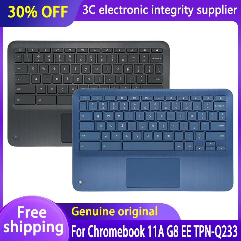 Nová anglická klávesnica pre notebook pre HP Chromebook 11a G8 EE TPN-Q233 Notebook Palmrest Upper Cover Keyborad Náhradný US Blue