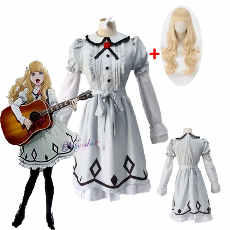 Nová anime Carol a utorok kostým Cosplay v utorok Lolita Dress for Women Girl Halloween Karneval Party Dress a parochňa GS592