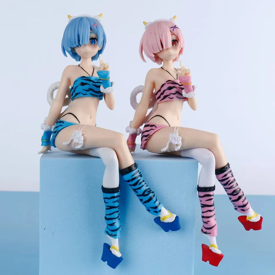 Nová anime postava pyžamá leopard bikini posedenie postoje Girl PVC Action Collection Model