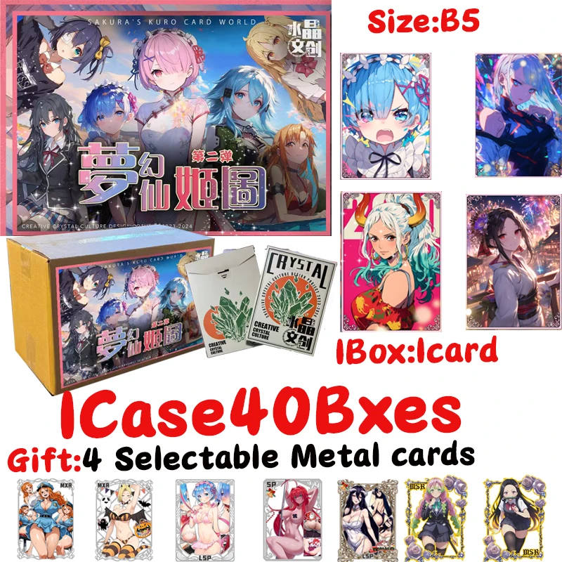 Nová B5 Veľkosť bohyne Fantasy Fairy Picture 2 Picy Waifu Board Doujin Booster Box Hutao Ganyu SSP LSP Rare Collection Card Toy Hračka