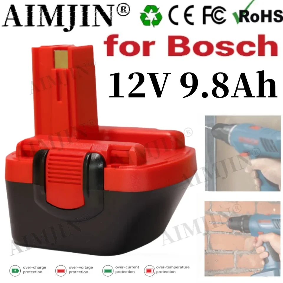 Nová batéria 12 V 9800 mAh Ni-MH pre Bosch 12V vŕtačku PSR 12 GSR 12 VE-2, GSB 12 VE-2, PSB 12 VE-2, BAT043 BAT045 BTA120