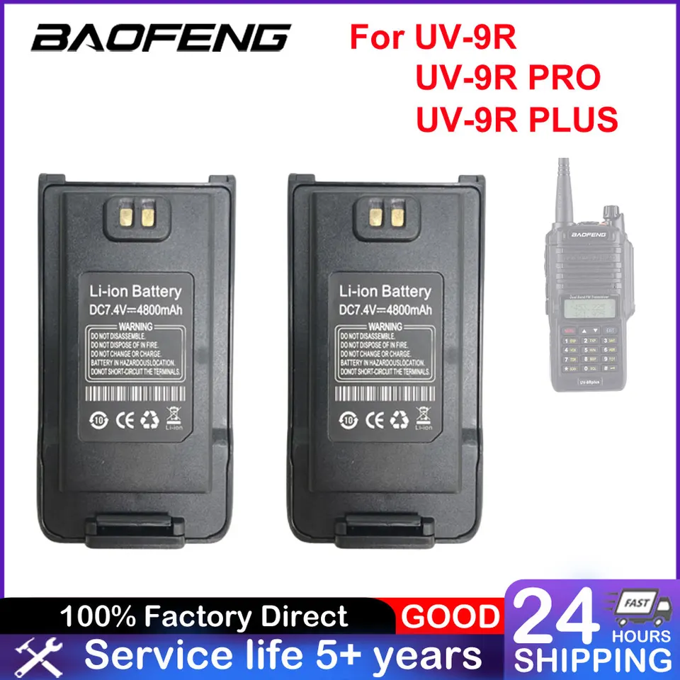 Nová batéria BAOFENG UV-9R PRO Originálna li-iónová batéria 7.4V 4800 mAh Zväčšenie hrubšieho nabíjacieho otvoru pre batérie pre UV-9R PRO UV-9R Plus séria