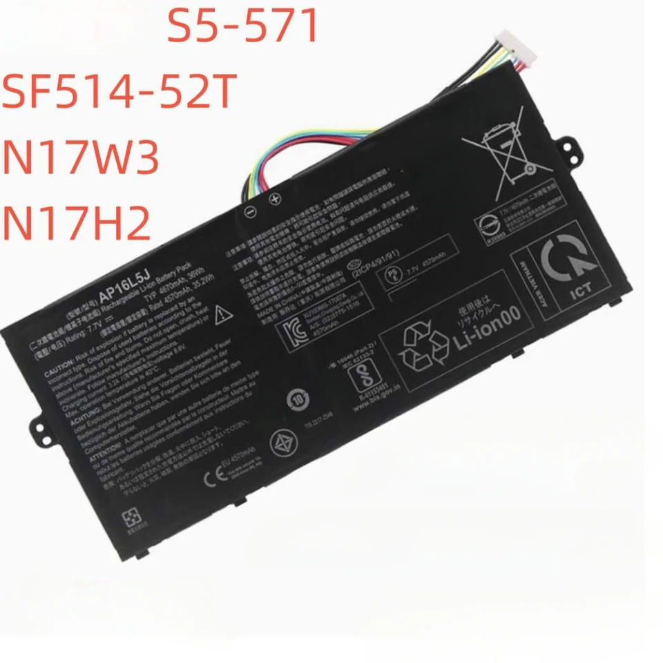Nová batéria notebooku AP16L5J pre Acer Aspire Swift 5 SP111-32N SF514-52T Spin 1 2ICP4 2ICP91 S5-571 N17W3 N17H2 7.7v 7.