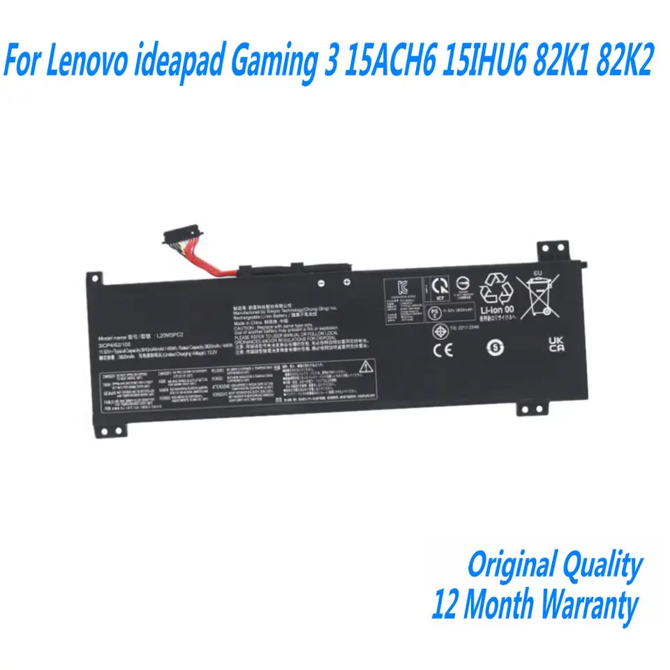 Nová batéria prenosného počítača L20C3PC2 pre Lenovo Idea Gaming 3 15IHU6 82K1 82K2 L20L3PC2 L20D3PC2 L20M3PC2 11,52V 45WH