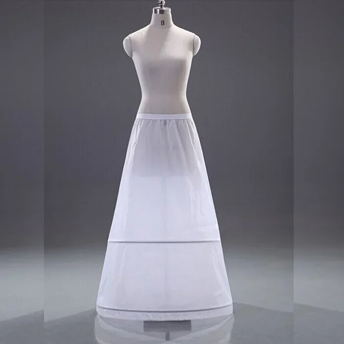 Nová biela nevesta Petticoats A-line 2-obrusové svadobné šaty spodná časť Formálne šaty Crinoline Stock Hot Sale Svadobné doplnky
