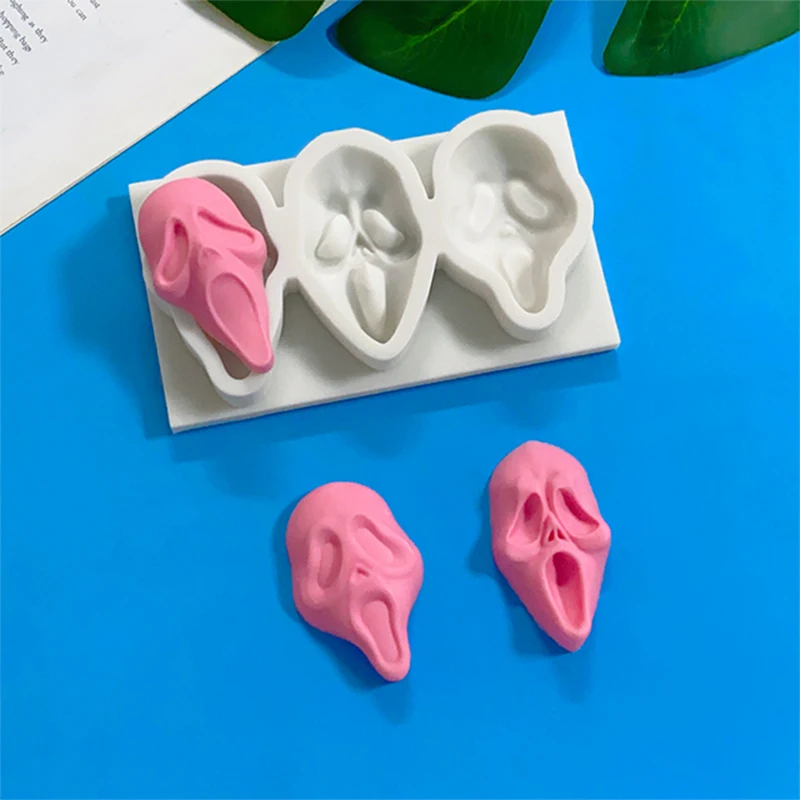 Nová cezhraničná halloweenská silikónová forma Tri grimasové silikónové pleseň DIY Cookie Cookie na pečenie Fondantná silikónová forma