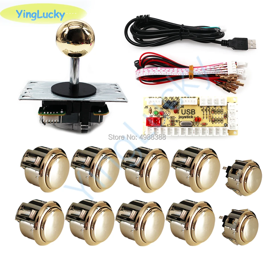 Nová DIY Arcade Joystick Kit 30 mm 24 mm arkádové tlačidlá USB Nulové oneskorenie Kodér Sanwa Joystick pre Raspberry Pi Mame Pandora Box