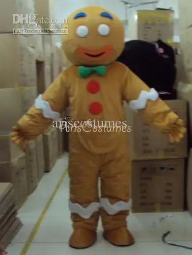 Nová dospelá postava karikatúra Top -Per Gingerbread Man Halloween vianočné šaty celé telo rekvizity Outfit Mascot kostým