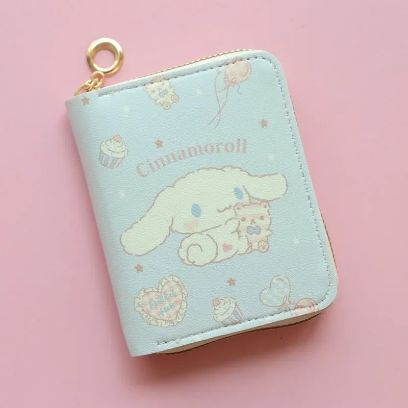 Nová držiak kariet Sanrio Pu Držiteľ ženskej peňaženky Hello Kitty Kulomi Melody Cinnamoroll Prenosná identifikačná karta Coin Coin