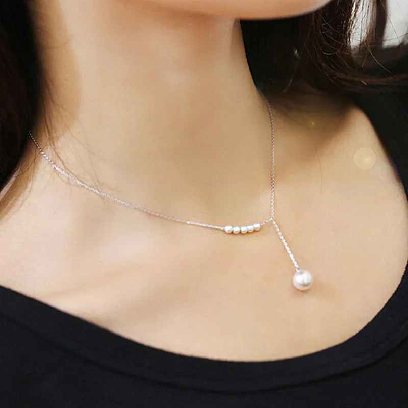Nová emitácia v oblasti imitácie v oblasti deávanky Perla Minimalistické výroky Náhrdelník Prívesok pre ženy Hot Bijoux Collier Collares