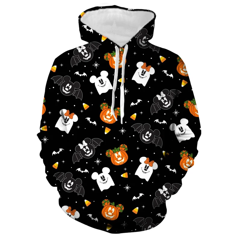 Nová Halloween Collection Hoodie Pánske pádové dlhé rukávy Disney Brand Stitches a Mickey Anime 3D Tlatená príležitostná mikina Y2K