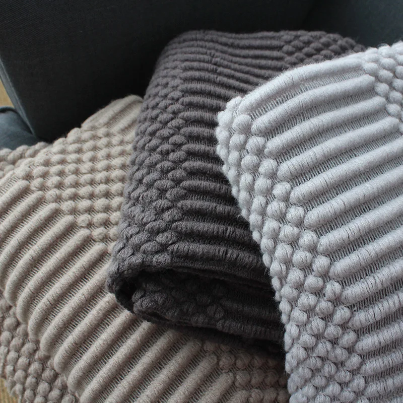 Nová hnedá šedá pletená prikrývka Soft Sofa posteľ hodu pre dospelých pre dospelých závit teplé koľby prikrývka 127*170 cm/127*220 cm