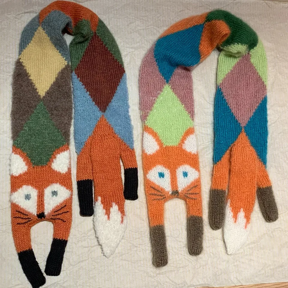 Nová jeseň a zimná detská karikatúra pletená šál Kórejský štýl detského detského hre Warm Shawl pletená zvieratá šál