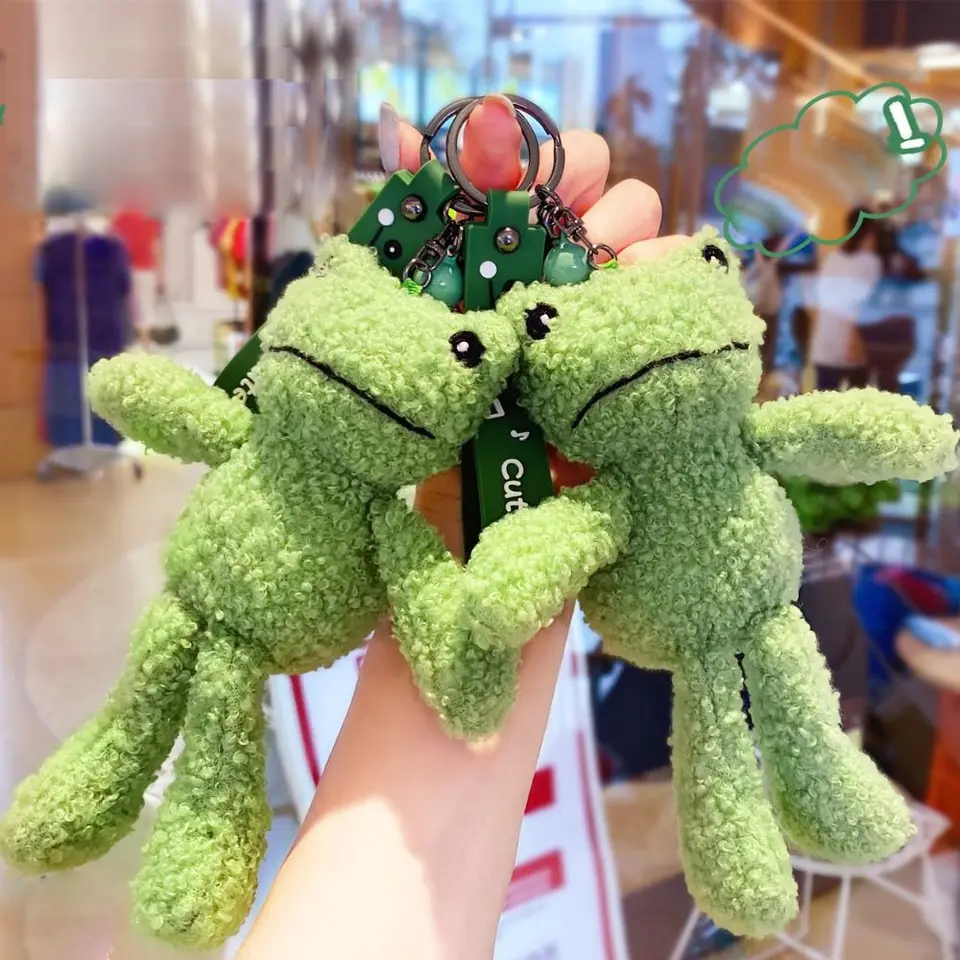 Nová kabelka Keyring Frog Keychain Roztomilé žaba Kandidáty Karika