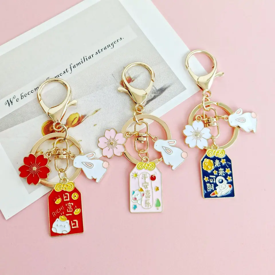 Nová karikatúra ping a Xi le Persimmon Ruyi Keychain Ženy študentská študentka Darčekový kovový kovový prívesok Veľkoobchod