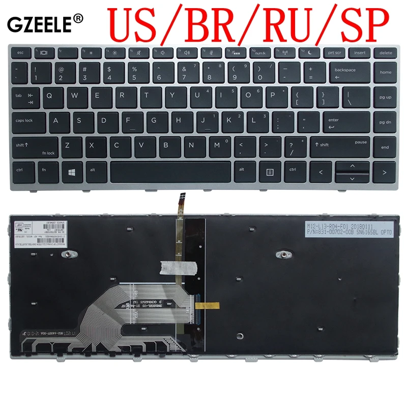 Nová klávesnica notebooku US/BR/SP pre HP Probook 640 G4 640 G5 645 G4 645 G5 430 G5 440 G5 445 G5 English