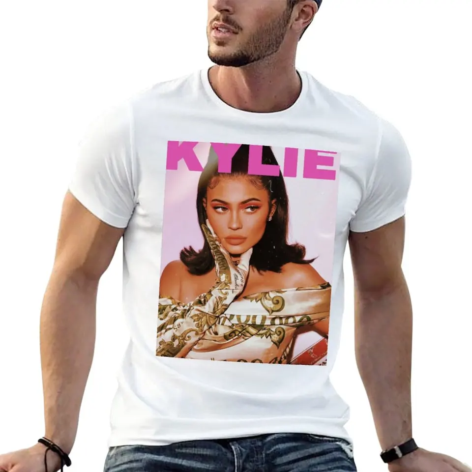 Nová košeľa Kylie Jenner Pink Font Tričko Kawaii oblečenie letné topy anime tričko Plain čierne tričká Men