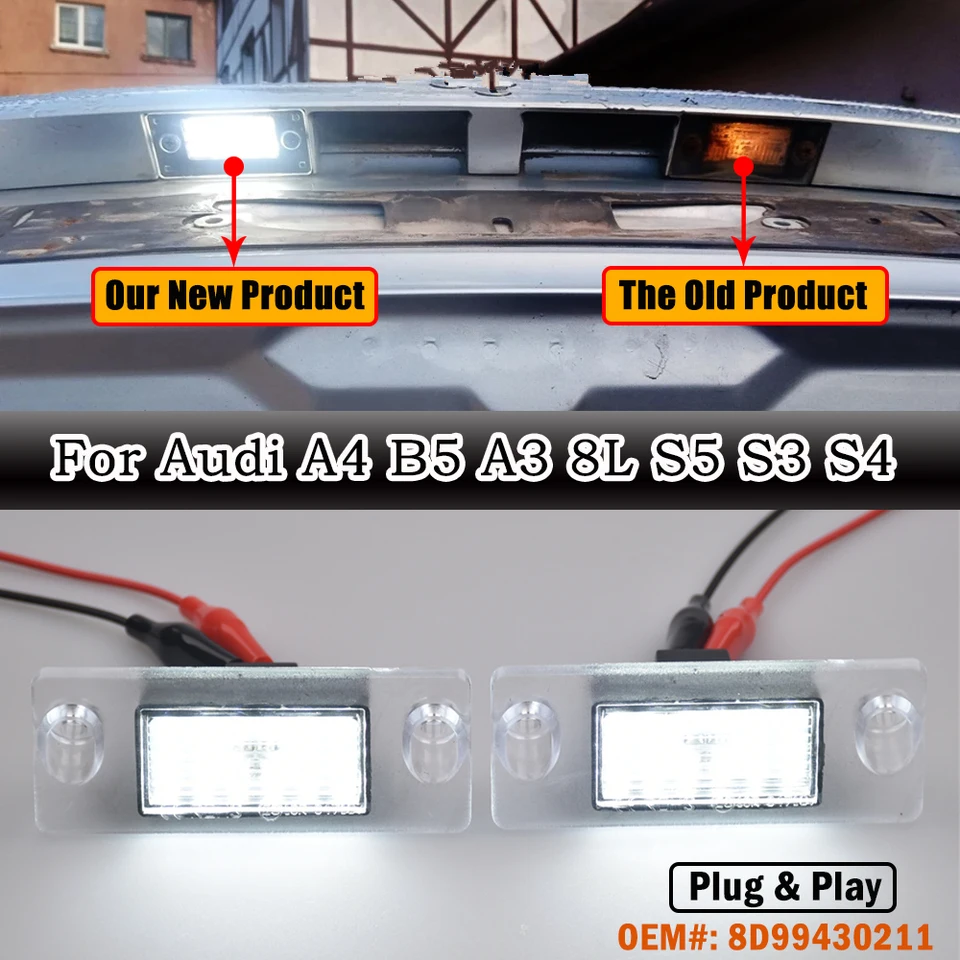 Nová licenčná značka LED AUR pre Audi A4 B5 Avant 1995-2001 A3 8L 1996-2000 S5 S3 1997-2003 S4 1995-1999 OEM#: 8D99430211