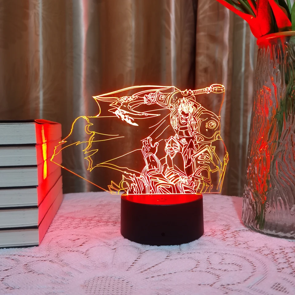 Nová logia legendy logy Darius Kayn 3D LED nočné svetlo pre dieťa Domovská spálňa farebná dekorácia vianočná hra ladná lampa darček zed