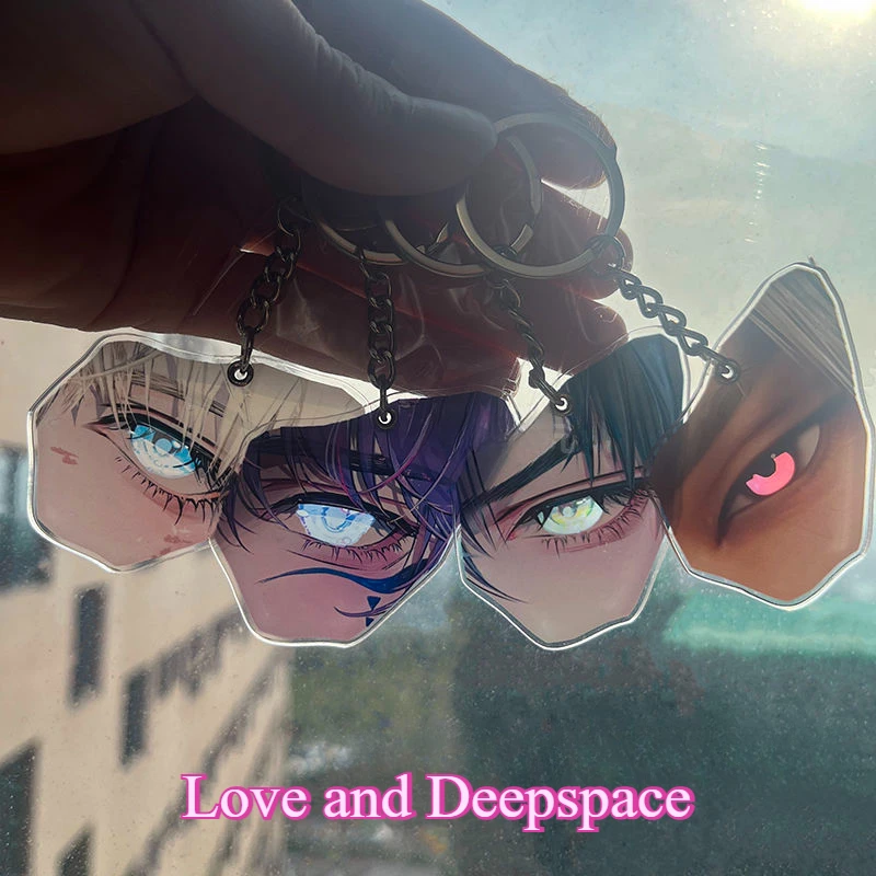 Nová láska a Deepspace Xavier Zayne Rafayel Sylus Cartoon Game Periférna priesvitná priesvitná očná kľúče personalizovaná tvorivý prívesok