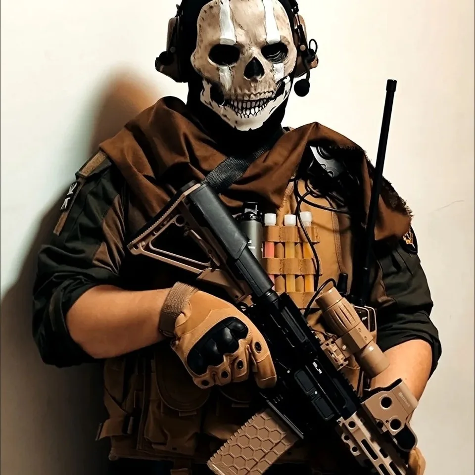 Nová maska ​​Ghost 2024 Cod Cosplay Airsoft Tactical Skull Full Mask Novinky Strašidelné príslušenstvo