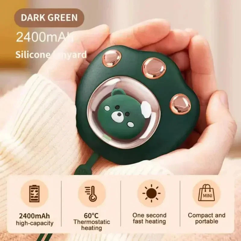 Nová mačka ruka teplejšia 1200 mAh USB Nabíjateľná zimná zimná roztomilá udržujte teplé prenosné vrecko Mini elektrický ohrievač ruky teplejšie