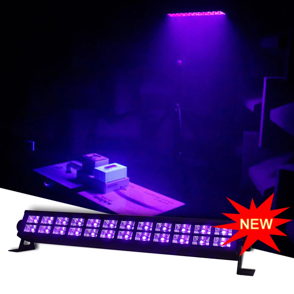 Nová modifikácia 24 LED diódy Disco UV Bar Lights Party DJ lampa UV farebná LED stena Svetlá pre vianočné laserové projektorové pódium