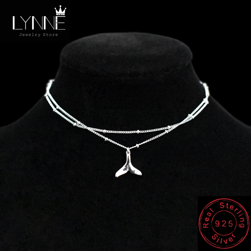 Nová móda 925 Sterling Silver Fishtail prívesok dvojvrstvový členky Dámske šperky letná pláž kúzlo