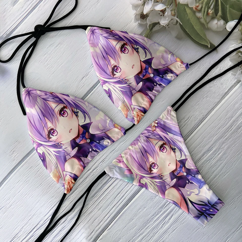 Nová móda sexy dámy bikiny set 3D tlač anime dievčenský vzor kawaii plavky dvojdielne novinky Trend Darček darček