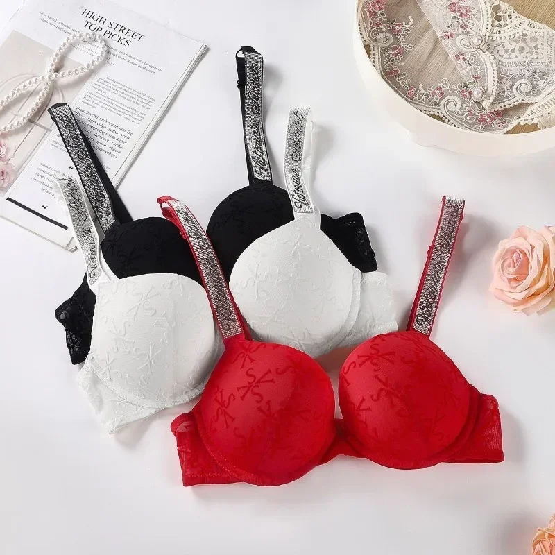 Nová módna móda sexy Sexy Sporty Classic Polded Nastaviteľná push Up Secret Lingerie Set Underwear Set