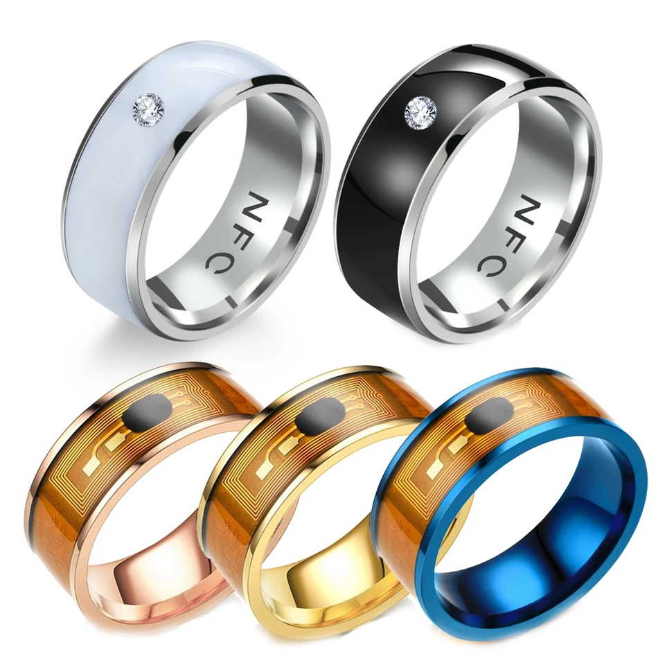 Nová módna NFC Ring Finger Smart Weatable Connect Android Telefónne vybavenie Multifunkčná nepremokavá inteligentná technológia