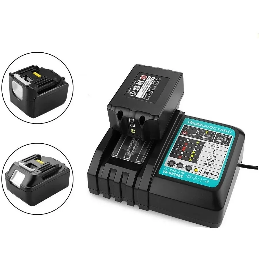 Nová nabíjačka nabíjačku DC18RCT Li-ion nabíjačku 3A pre Makita 14.4V 18V BL1830 BL1430 DC18RC DC18RA Power Tool 1A Charger