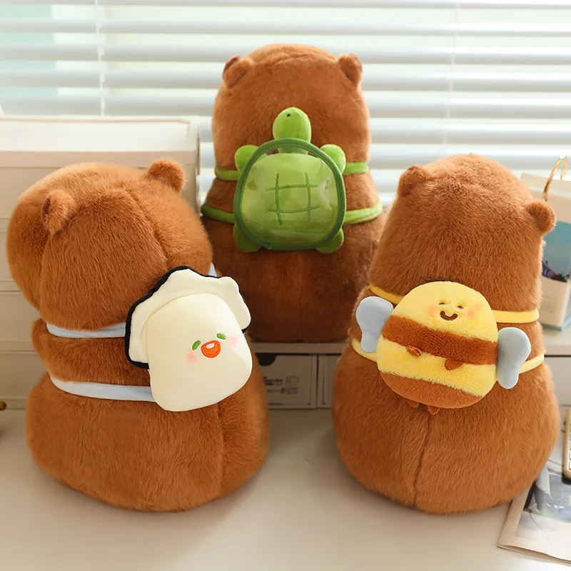 Nová nadýchaná kapybara plyšná bábika kawaii capybara s korytnačkou včely plnené zvieratá zviera