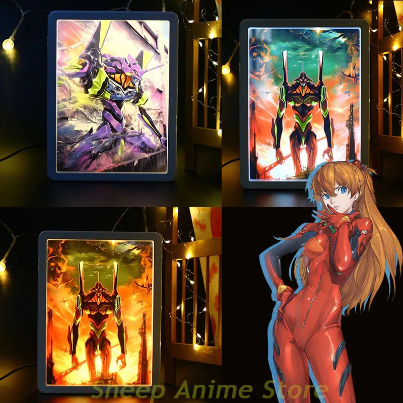 Nová neónová Genesis Evangelion Asuka Bluetooth Audio Light Painting Evangelion-01 Creative Night Light Spálňa Dekorácie Darček pre deti