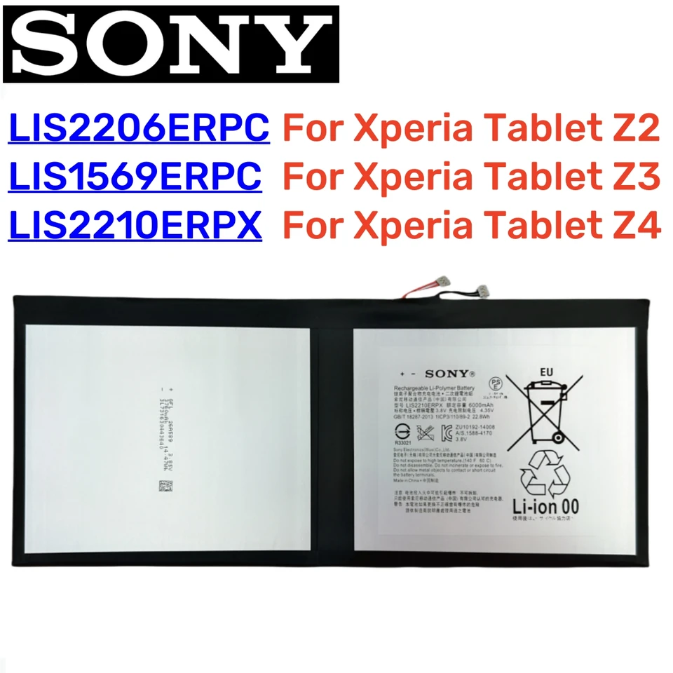 Nová náhradná batéria LIS2206ERPC LIS1569ERPC LIS2210ERPX pre tablet Sony Xperia Z2 Z2 Z3 Z3 Z4 Z4 Tablet+ZADARMO Nástroje
